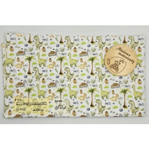 #410 Poliester wodoodporny - MAŁE DINOZAURY 0.45M