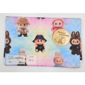 #433 Poliester wodoodporny- LABUBU KOLOROWE 1M