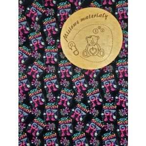 Dresowka pętelka nadruk cyfrowy - 67 KOLOROWE NA CZARNYM