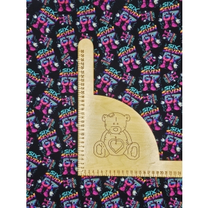 Dresowka pętelka nadruk cyfrowy - 67 KOLOROWE NA CZARNYM