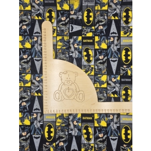 Dresowka pętelka nadruk cyfrowy - BATMAN ŻÓŁTO-SZARY