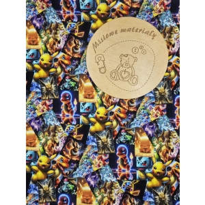 Dresowka pętelka nadruk cyfrowy - POKEMONY KARTY DO GRY