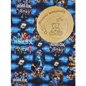 Dresowka pętelka nadruk cyfrowy - ROBLOX NIEBIESKI