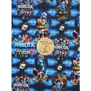 Dresowka pętelka nadruk cyfrowy - ROBLOX NIEBIESKI