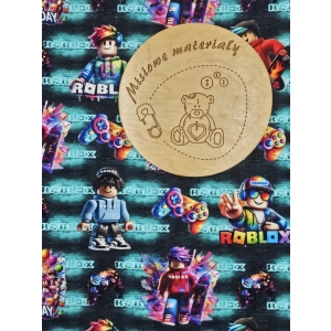 Singiel Jersey nadruk cyfrowy z elastanem - ROBLOX MIĘTOWY