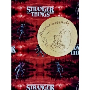 Dresowka pętelka nadruk cyfrowy - STRANGER THINGS CZERWONY