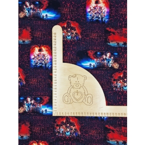 Dresowka petelka nadruk cyfrowy z elastanem - STRANGER THINGS RAZEM