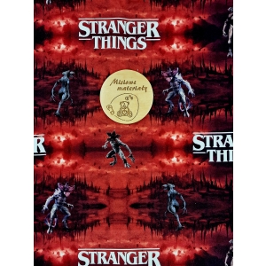 Dresowka pętelka nadruk cyfrowy - STRANGER THINGS CZERWONY