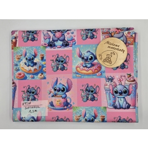 #738 Softshell drukowany - STITCH CUKIERKI I PĄCZKI 1,5M