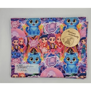 #750 Softshell  drukowany -KPOP DEMON HUNTERS - MAŁE TĘCZOWE 1.5m