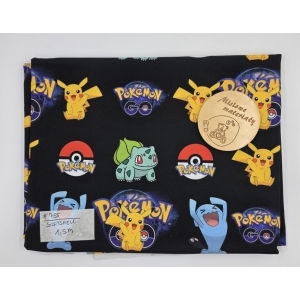 #755 Softshell drukowany - POKEMONY NA CZARNYM 1,5M