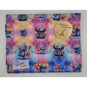 #757 Softshell drukowany - STITCH TĘCZOWY 1,5M