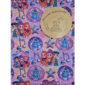 Dresówka pętelka nadruk cyfrowy - MAŁE KPOP DEMON HUNTERS BOMBELKI