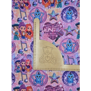 Dresówka pętelka nadruk cyfrowy - MAŁE KPOP DEMON HUNTERS BOMBELKI