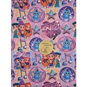 Dresówka pętelka nadruk cyfrowy - MAŁE KPOP DEMON HUNTERS BOMBELKI