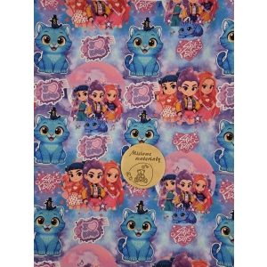 Dresówka pętelka nadruk cyfrowy - MAŁE KPOP DEMON HUNTERS PASTELOWE