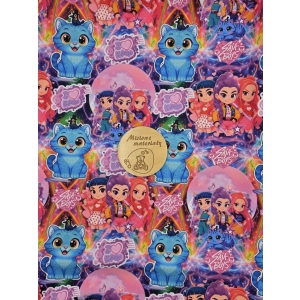 Poliester wodoodporny oxford - MAŁE KPOP DEMON HUNTERS TĘCZOWE (ZA ZAMOWIENIE)