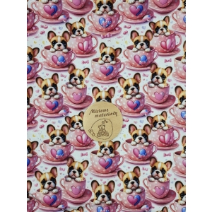 Singiel Jersey cyfrowy z elastanem - PIESKI W KUBKU