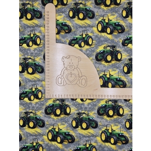 Dresowka pętelka nadruk cyfrowy - TRAKTORY ZIELONE