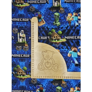 Singiel jersey cyfrowy z elastanem- MINECRAFT KOLEJNY POZIOM NIEBIESKI
