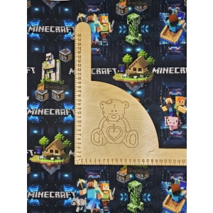 Singiel jersey cyfrowy z elastanem- MINECRAFT KOLEJNY POZIOM  GRANATOWY