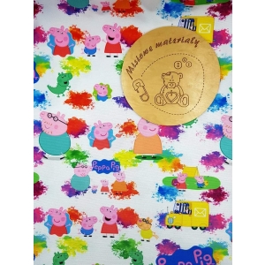 Singiel jersey z elastanem - SWINKA PEPPA KOLOROWE KLEKSY