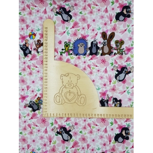 Dresówka pętelka nadruk cyfrowy - KRECIK RÓŻOWY