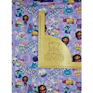 Singiel Jersey cyfrowy z elastanem - KOCI DOMEK GABI HOLO