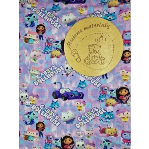 Singiel Jersey cyfrowy z elastanem - KOCI DOMEK GABI HOLO