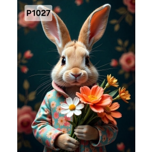 Panel poliester wodoodporny oxford na TORBĘ - KROLIK P1027  NA ZAMÓWIENIE