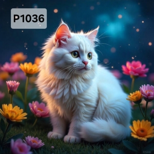 Panel poliester wodoodporny oxford na TORBĘ - KOT P1036  NA ZAMÓWIENIE