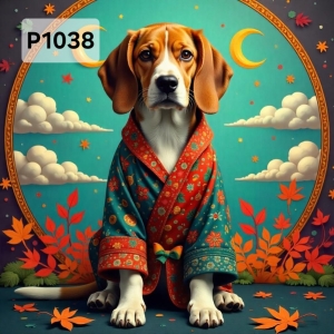 Panel poliester wodoodporny oxford na TORBĘ - PIES P1038  NA ZAMÓWIENIE