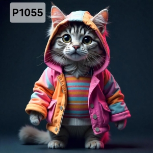 Panel poliester wodoodporny oxford na TORBĘ - KOT P1055  NA ZAMÓWIENIE