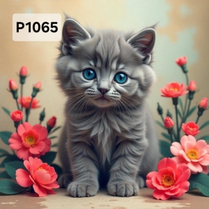 Panel poliester wodoodporny oxford na TORBĘ - KOT P1065  NA ZAMÓWIENIE