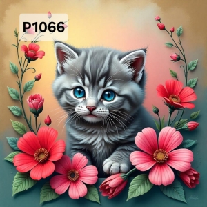 Panel poliester wodoodporny oxford na TORBĘ - KOT P1066  NA ZAMÓWIENIE