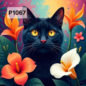 Panel poliester wodoodporny oxford na TORBĘ - KOT P1067  NA ZAMÓWIENIE