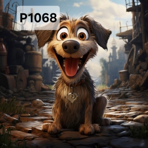 Panel poliester wodoodporny oxford na TORBĘ - PIES  P1068  NA ZAMÓWIENIE