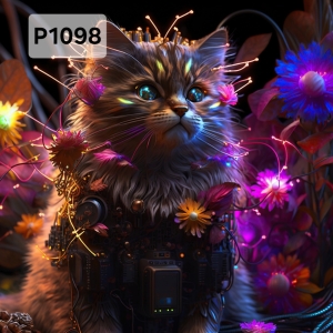 Panel poliester wodoodporny oxford na TORBĘ - KOT  P1098  NA ZAMÓWIENIE