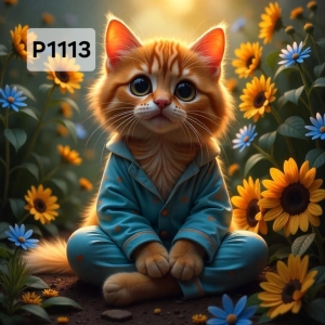 Panel poliester wodoodporny oxford na TORBĘ - KOT  P1113  NA ZAMÓWIENIE