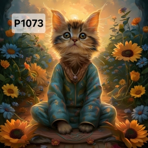 Panel poliester wodoodporny oxford na TORBĘ - KOT  P1073  NA ZAMÓWIENIE