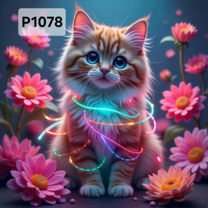 Panel poliester wodoodporny oxford na TORBĘ - KOT  P1078  NA ZAMÓWIENIE