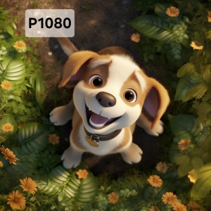 Panel poliester wodoodporny oxford na TORBĘ - PIES  P1080  NA ZAMÓWIENIE