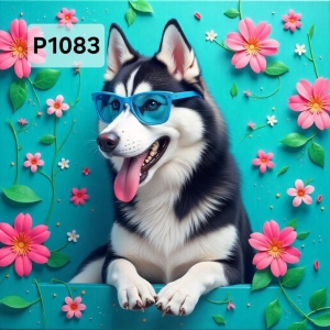 Panel poliester wodoodporny oxford na TORBĘ - PIES  P1083  NA ZAMÓWIENIE