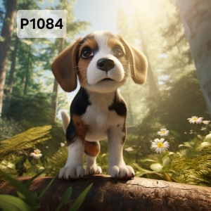 Panel poliester wodoodporny oxford na TORBĘ - PIES  P1084  NA ZAMÓWIENIE