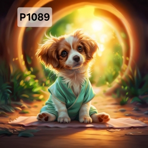 Panel poliester wodoodporny oxford na TORBĘ - PIES  P1089  NA ZAMÓWIENIE