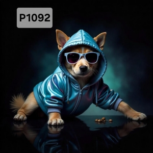 Panel poliester wodoodporny oxford na TORBĘ - PIES  P1092  NA ZAMÓWIENIE