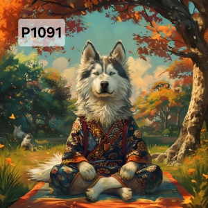 Panel poliester wodoodporny oxford na TORBĘ - PIES  P1091  NA ZAMÓWIENIE