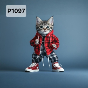 Panel poliester wodoodporny oxford na TORBĘ - KOT  P1097  NA ZAMÓWIENIE