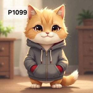 Panel poliester wodoodporny oxford na TORBĘ - KOT  P1099  NA ZAMÓWIENIE