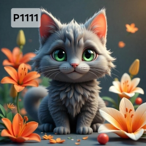 Panel poliester wodoodporny oxford na TORBĘ - KOT  P1111  NA ZAMÓWIENIE